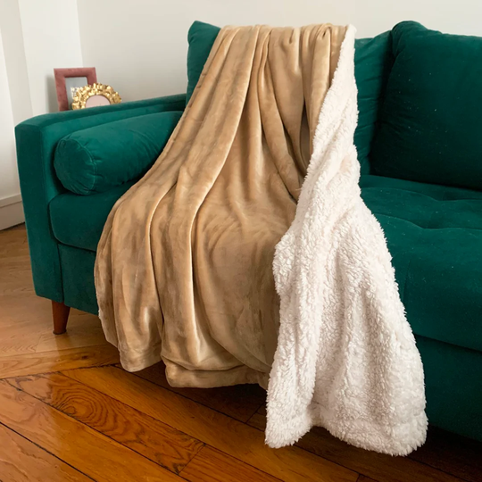 Fleece Plaid Lined Imitation "Sheep" Mink