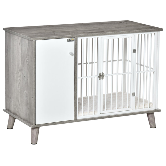 PawHut Furniture Style Dog Crate, w/ Wooden Top, Door, for Small Dogs