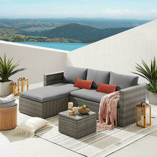 Malibu Rattan Garden Furniture Set Patio Conservatory Indoor Outdoor - Evre