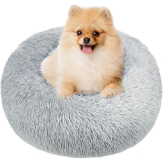 LangRay Round Dog Basket Cat Cushion Donut Basket, Dog Basket Cat Bed Extra Soft Comfortable and Cute, Cushion for Medium Cats and Small Dogs, 80cm,