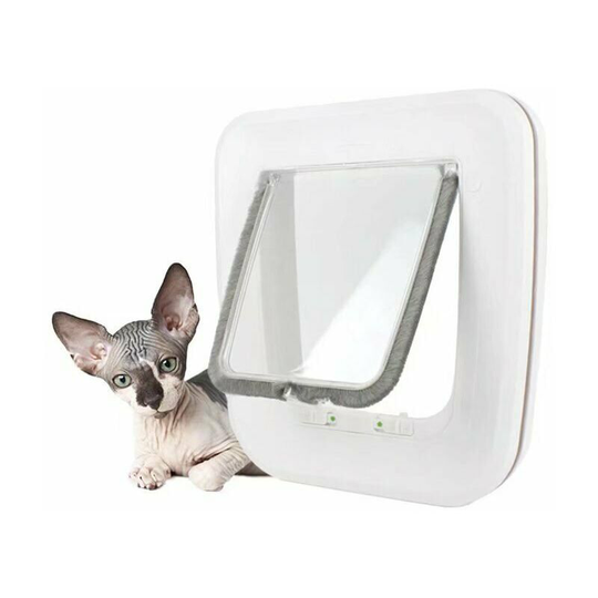 Joorrt - Manual Lock Cat Flap, Easy Installation, Manual Lock for Cats up to 8kg, Energy Efficient, Adaptable, Accessories Available, White Plastic
