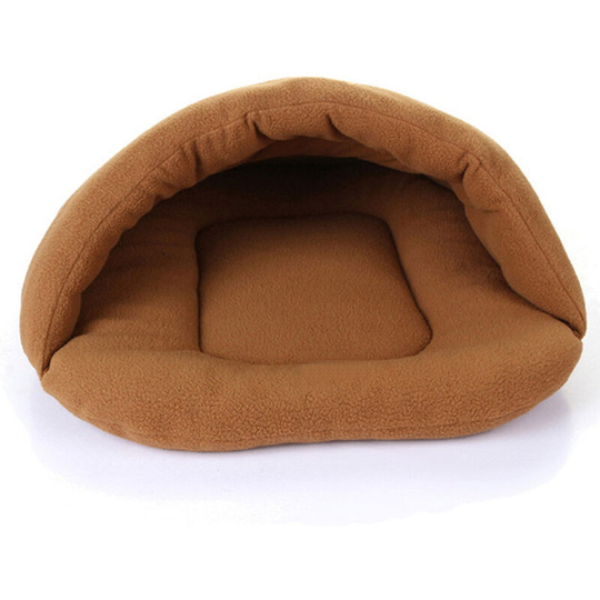 Pet Cat Puppy Sleeping Bag Warm Soft Dog Bed Cuddler House Pet Nest Cuddle Cave Dog Bed Sleeping Cushion for Pets (Brown-S)