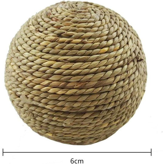 Small Pet Chew Toy, Natural Grass Ball Teeth Cleaning Toys for Rabbits Cats Small Rodents Durable and Convenient