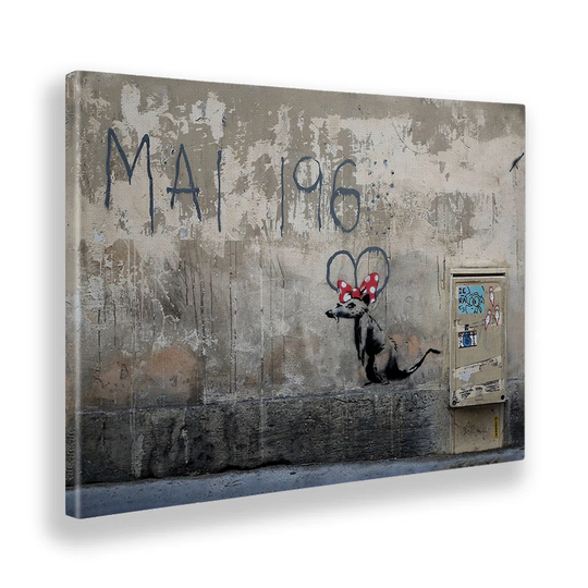 Never 1968 Mouse by Banksy - Wrapped Canvas Painting