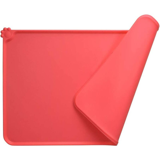 Food Mats for Dogs and Cats, Food Bowl Underlay, Non-Slip, Waterproof, Silicone, 47 x 30 cm