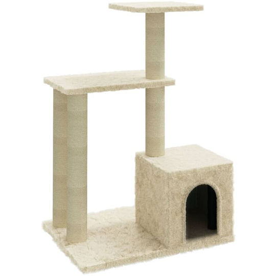 Cat Tree with Sisal Scratching Posts Cream 71 cm Vidaxl Cream