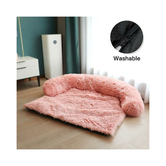 Woosien - Large dogs sofa bed pet dog bed sofa for dog pet calming bed warm nest washable soft furniture protector mat cat blanket LPink-zip