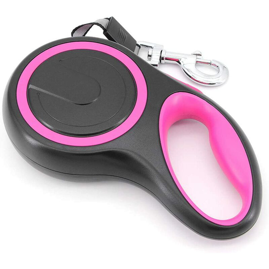 8M Long Retractable Dog Leash 110lbs, Heavy Duty Pet Lead Durable Dog Leash Automatic Extendable Dog Training Leash Up to 50KG, Pink