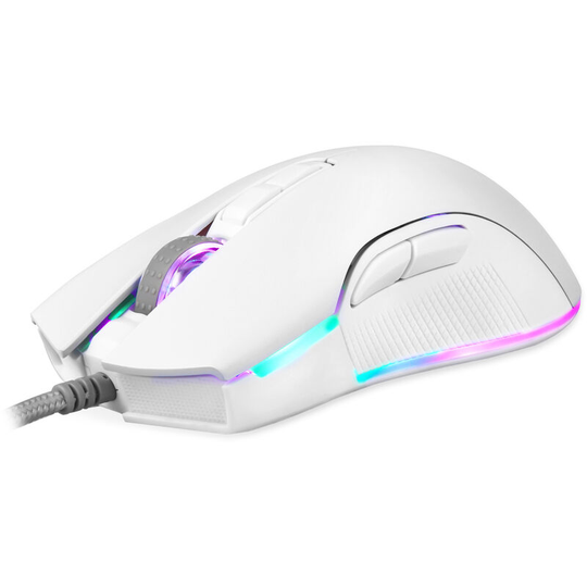 V70 usb Wired Gaming Mouse rgb Mouse Ergonomic Design 8-gear Adjustable dpi Wide Compatibility Pink, White - White - Motospeed