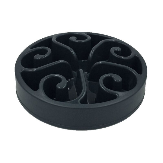 Anti Glutton Dog Bowl Slow Feeding Bowl with Non-Slip Base Promotes Healthy Eating and Slow Digestion (Black)