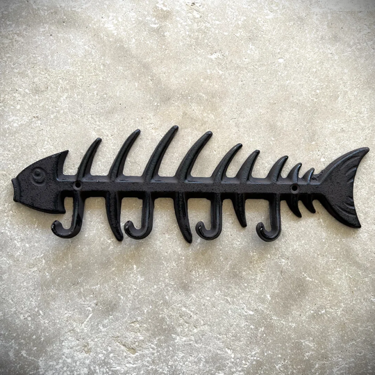 Cast Iron Fish Bone Wall Hook Rack