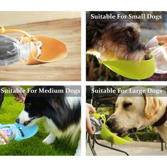 Muff - 1PCs Portable Dog Water Bottle in Silicone Pet Water Bottles Foldable for Travel Walking Hiking (Orange)