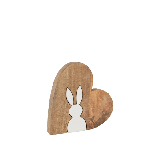 Rabbit Silhouette Heart Puzzle Figurine