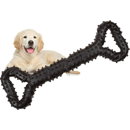 Perle Rare - Dog Chew Toys Resistant Rubber 13 inch Bone Shaped Dog Toy Puppies with Convex Design Aggressive Interactive Dog Toy
