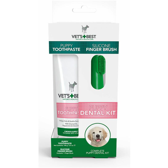Dental Care Kit For Puppies - Finger Brush & Paste - - Vets Best