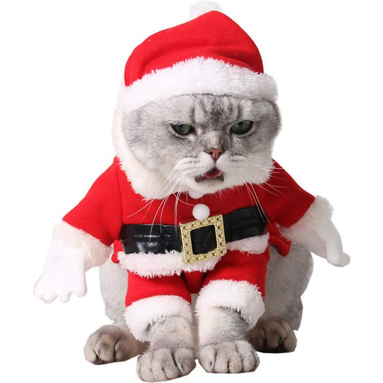 Christmas pet clothes cute cat santa claus dog clothes christmas pet clothes with santa hat
