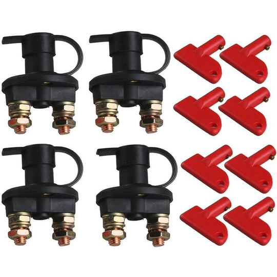 12V/24V Automotive Battery Pack Isolator Disconnector Cut Off Power Switch 4Pack