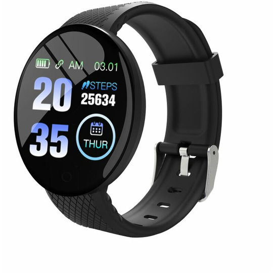 Superseller - D18 1.3in Intelligent Watch Sports Waterproof Smartwatch Heart Rate Sleep Monitoring Sedentary Remind Wristband, Black - Black