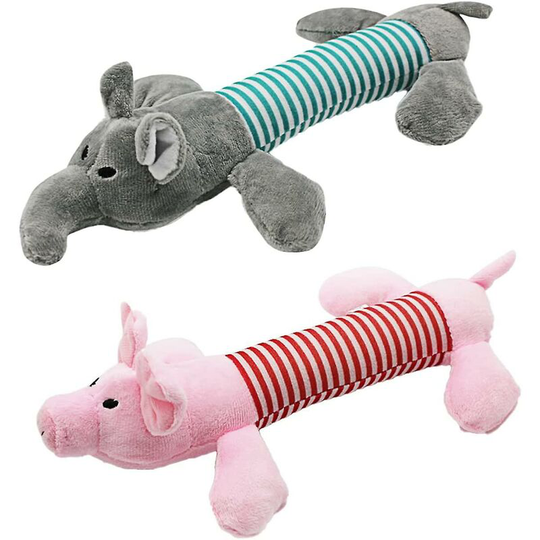 Squeaky Plush Dog Toy, Non-toxic And Safe Chew Toys For Puppy Teething, Durable Interactive Dog Toys(2 Pack) Thsinde