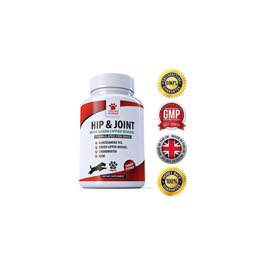 Advanced Hip and Joint Support for Dogs - Glucosamine, Chondroitin, MSM & Green Lipped Mussel & Vitamin C - Canine 120 Chicken Flavoured Tablets - C