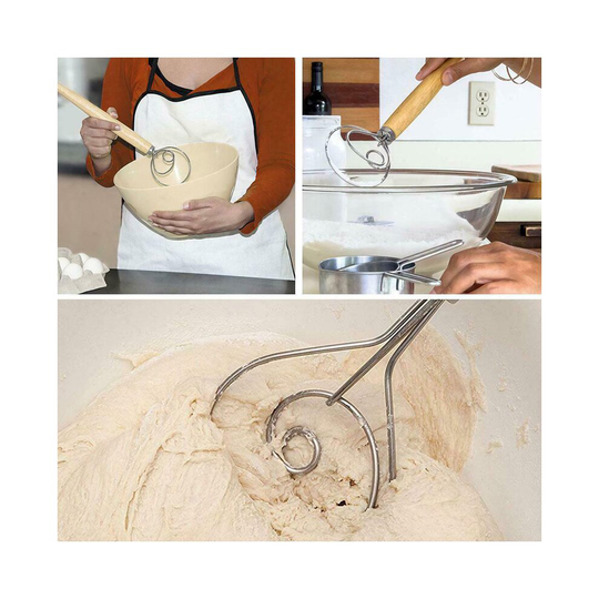 Stainless Steel Dough Whisk Blender Cake Bread Pastry Dough Mixer Stick
