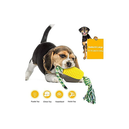 Medium Breed Dog Toys Interactive Toys Durable Rubber Training Toys Hard Chew Toys Dog Toys Dispensing Treats (Corn)