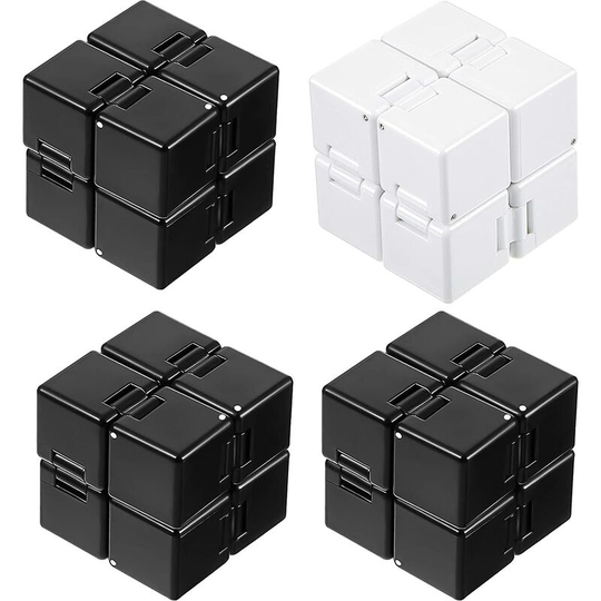 Briday - 4 Packs Infinity Cube Mini Fidget Toys Fidget Blocks, Mini Infinity Cube Desk Toy Stress Relief Toys, Cube adhd Desk Toy for Boys Girls and