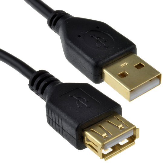 kenable GOLD USB 2.0 24AWG High Speed Cable EXTENSION Lead A Plug to Socket 5m