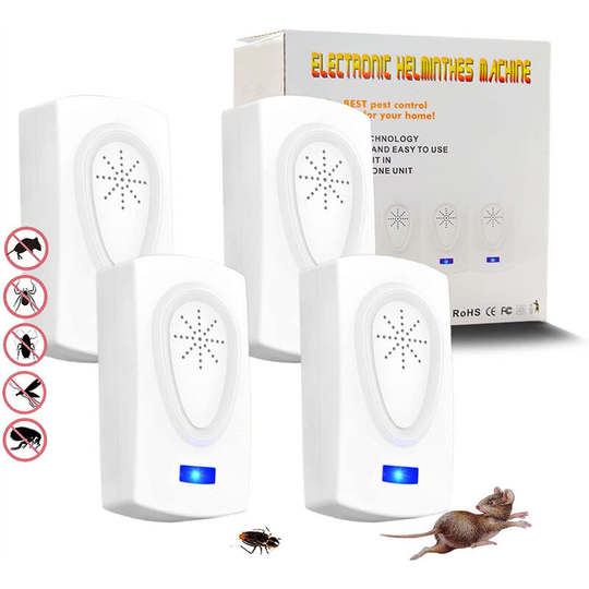 4 Packs Mouse Repellent, Ultrasonic Mosquito Repellent, Ultrasonic Mice And Rats Ultrasonic Mouse Repellent Device (EU Regulations)