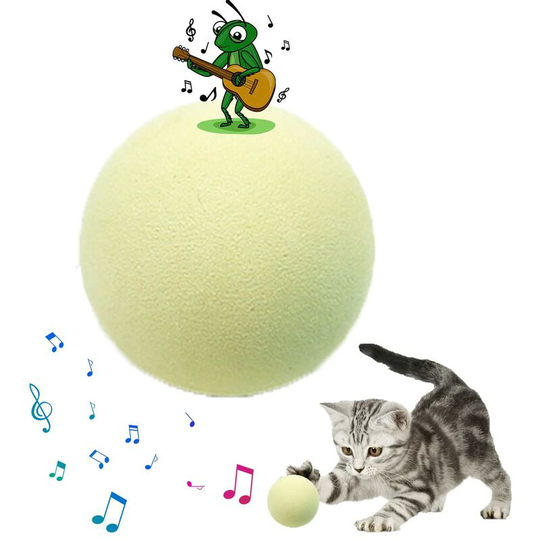 Interactive Cat Toy, with Cries of Birds, Frogs and Crickets, Plush Cat Balls Hunt