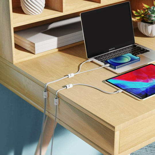 20 Pcs Cable Holder Clips, Cable Management Cord Organiser Clips Silicone Self Adhesive for Desktop usb Charging Cable Power Cord Mouse Cable Wire pc