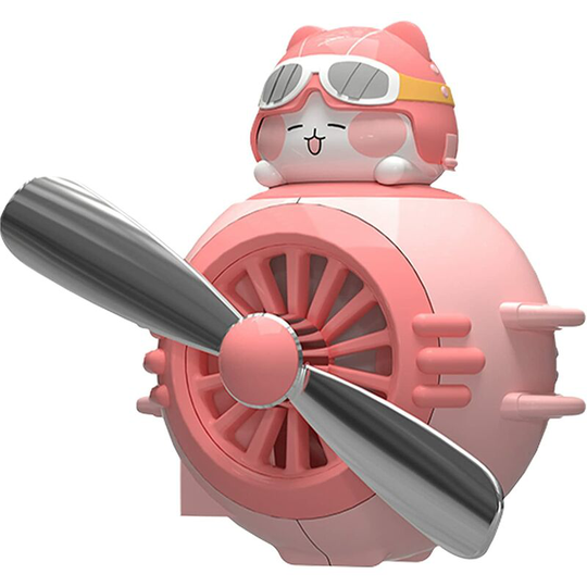 Car air freshener cute pilot cat car diffuser cartoon rotating propeller car on fan creative car perfume decoration car air freshener