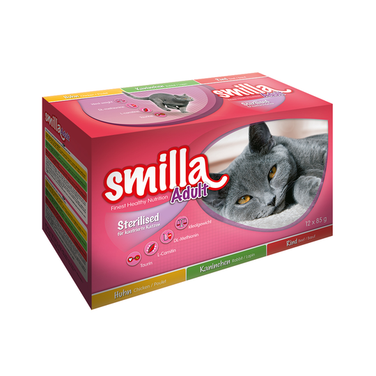 Smilla Adult Sterilised Pouches Mixed Pack - 12 x 85g
