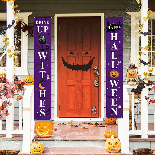 1 piece Halloween Banner Decoration Halloween Banner Trick Or Treat Outdoor Halloween Decorations Halloween Hanging Sign Hanging Painting for Front