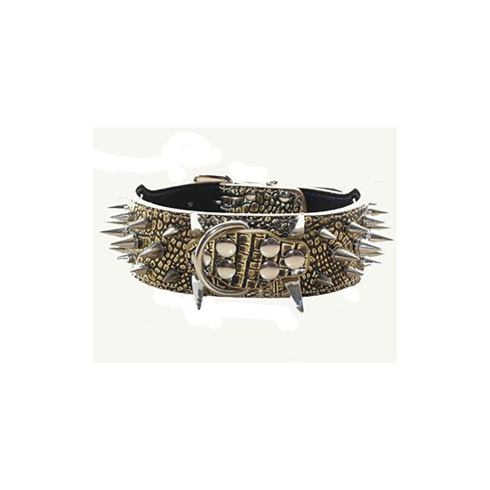 Spiked dog collar, trendy leather collar for medium and large dogs, Pitbulls, Labrador Retrievers, Rottweilers, German Shepherds