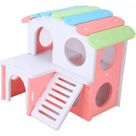 Echoo - Hamster house, hamster house, eco-friendly double layer for hamsters, squirrels, gerbils, gold bears