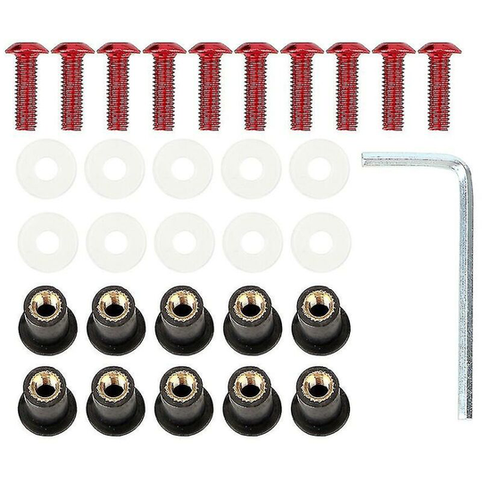 10pcs/set Fairing Screen Fasterners M5 x 15mm Universal Motorbike Windshield Fasterner Kit Windscreen Nut Bolt Washer Screwblack Thsinde