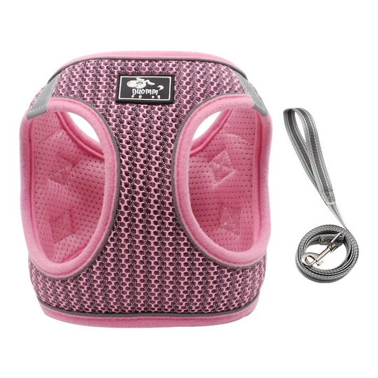 Pink, L Dog Harness For Small Dogs Reflective Soft Mesh Small Dog Harness Comfortable All Weather Small Dog Harness