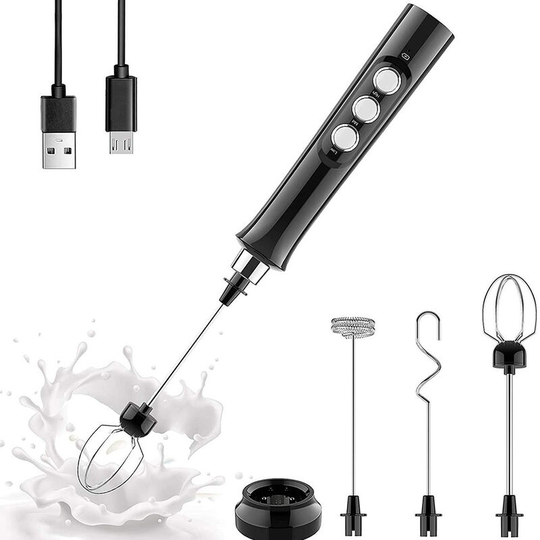 Deckon - Portable Battery Operated Electric Milk Frother for Coffee, Latte, Cappuccino, Hot Chocolate, Durable Mini Drink Mixer with Stainless Steel