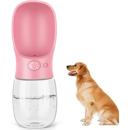 Aougo - Dog Water Bottle Dog Water Bottle Leak Proof Dog Drink Bottle Outdoor Pet Travel Water Dispenser Water Bottle Dispenser for Dogs Pink, 350ml