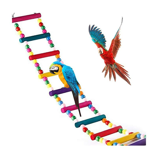 Total length 80CM parrot bird toys, ladders, swings, training rainbow bridge, suitable for parrots, parakeets, conures, cockatoos