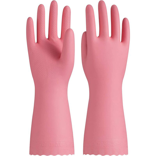 Reusable Dishwashing Gloves, Cleaning, Kitchen Gloves, Dish Wash,Unlined, Latex Free, Pink, Small