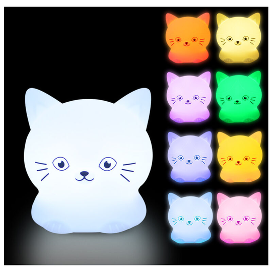 Kitten Night Light Kids - Silicone Night Light for Baby, Bedside Lamp Bedroom Lights - Suitable for