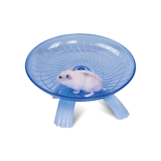 Blue 18 x 18 x 11 cm Plastic Small Animal Exercise Wheel - Quiet Non-Slip Running Disc for Hamsters, Hedgehogs, Small Pets, Exercise Wheel