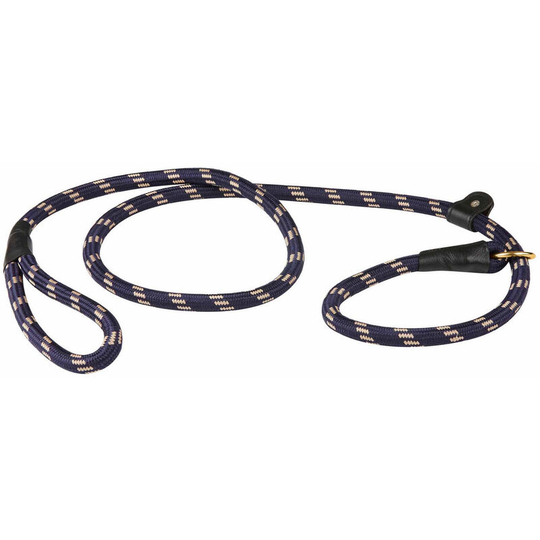 Rope Leather Slip Dog Lead (1.8m) (Navy/Brown) - Navy/Brown - Weatherbeeta