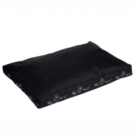 Silhouettes Dog Cushion - Black: 90 x 59 x 8 cm (L x W x H)
