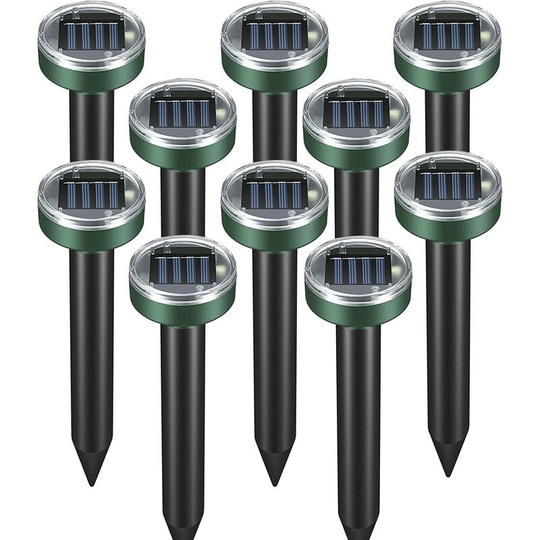 Denuotop - Mole repeller, snake repeller, 10 unit solar repeller, ultrasonic repeller for outdoors, waterproof repeller, groundhog repeller, rodent