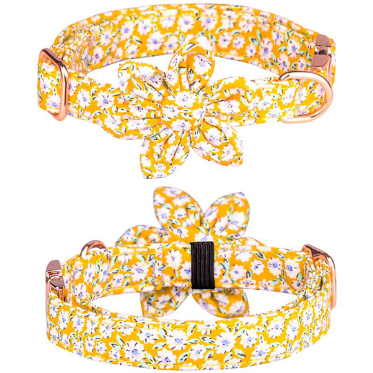 Dog Collar For Girls, Dog Collar For Girls, With Pretty Flowers, Adjustable Safety Metal Buckle And