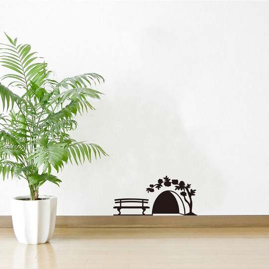 Sun Flowergb - Creative personality mouse hole wall stickers bedroom study living room bedroom office carved wall stickers 17*10cm black