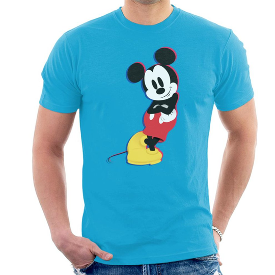 (Large, Sapphire) Disney Mickey Mouse Lean Men's T-Shirt